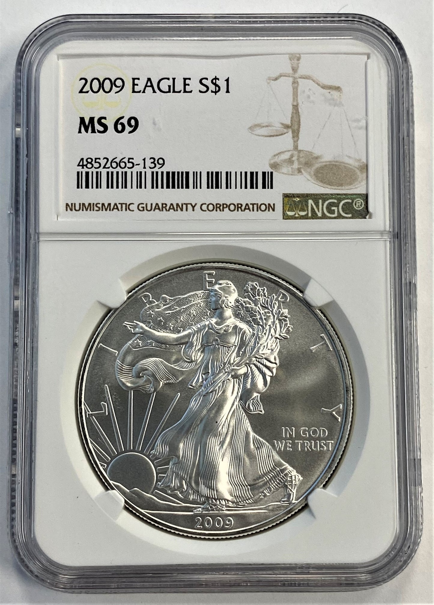 2009 NGC MS69 $1 American Silver Eagle US Coin