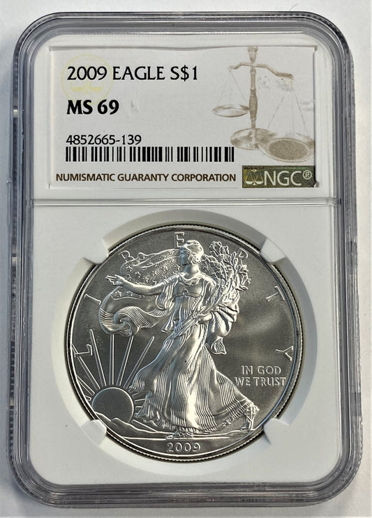 2009 NGC MS69 $1 American Silver Eagle US Coin