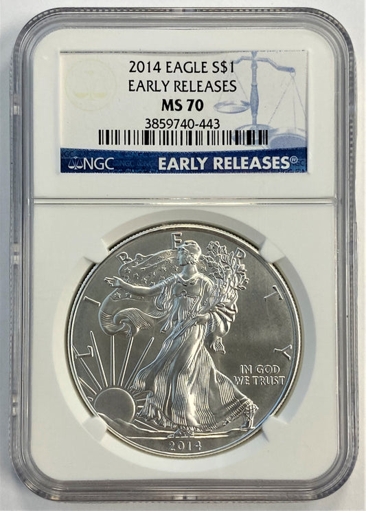 2014 NGC MS70 Early Releases $1 American Silver Eagle US Coin