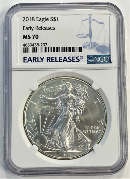 2018 NGC MS70 Early Releases $1 American Silver Eagle US Coin