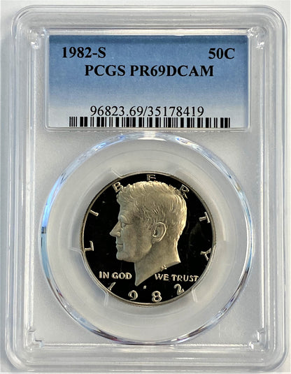 1982-S PCGS PR69DCAM 50C Kennedy Proof Half Dollar Clad US Coin