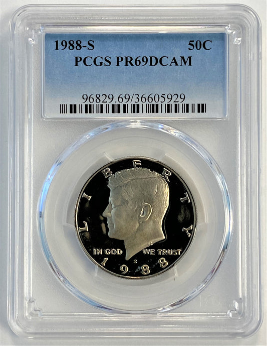 1988-S PCGS PR69DCAM 50C Kennedy Proof Half Dollar Clad US Coin