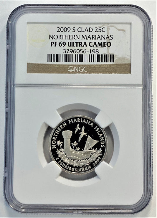 2009-S NGC PF69 25C Clad Northern Marianas Proof Quarter US Coin