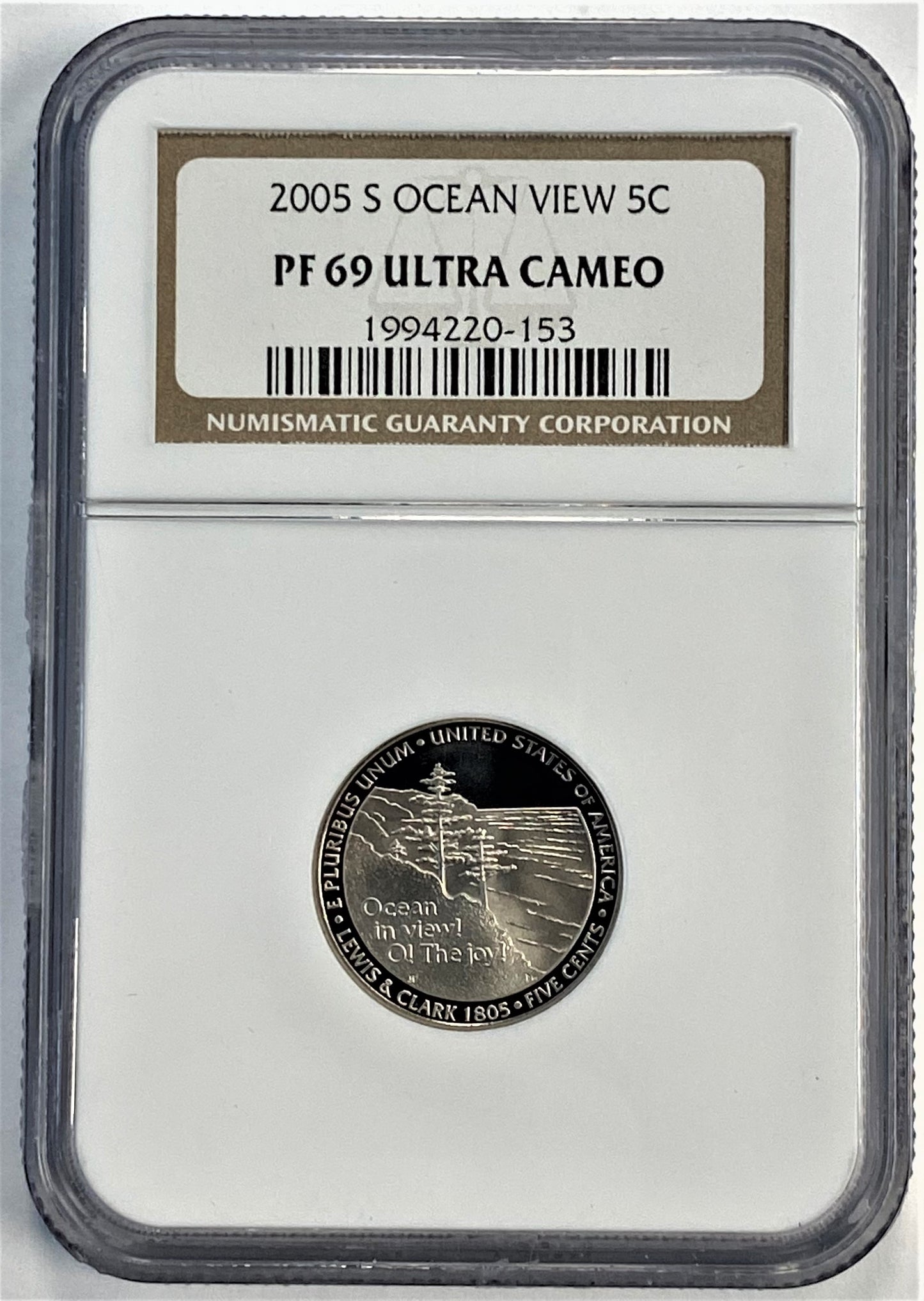 2005-S NGC PF69 5C Ocean View Proof Nickel US Coin